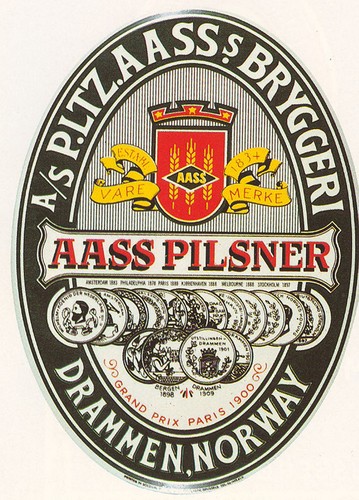 Aass pilsner beer label - beer, t